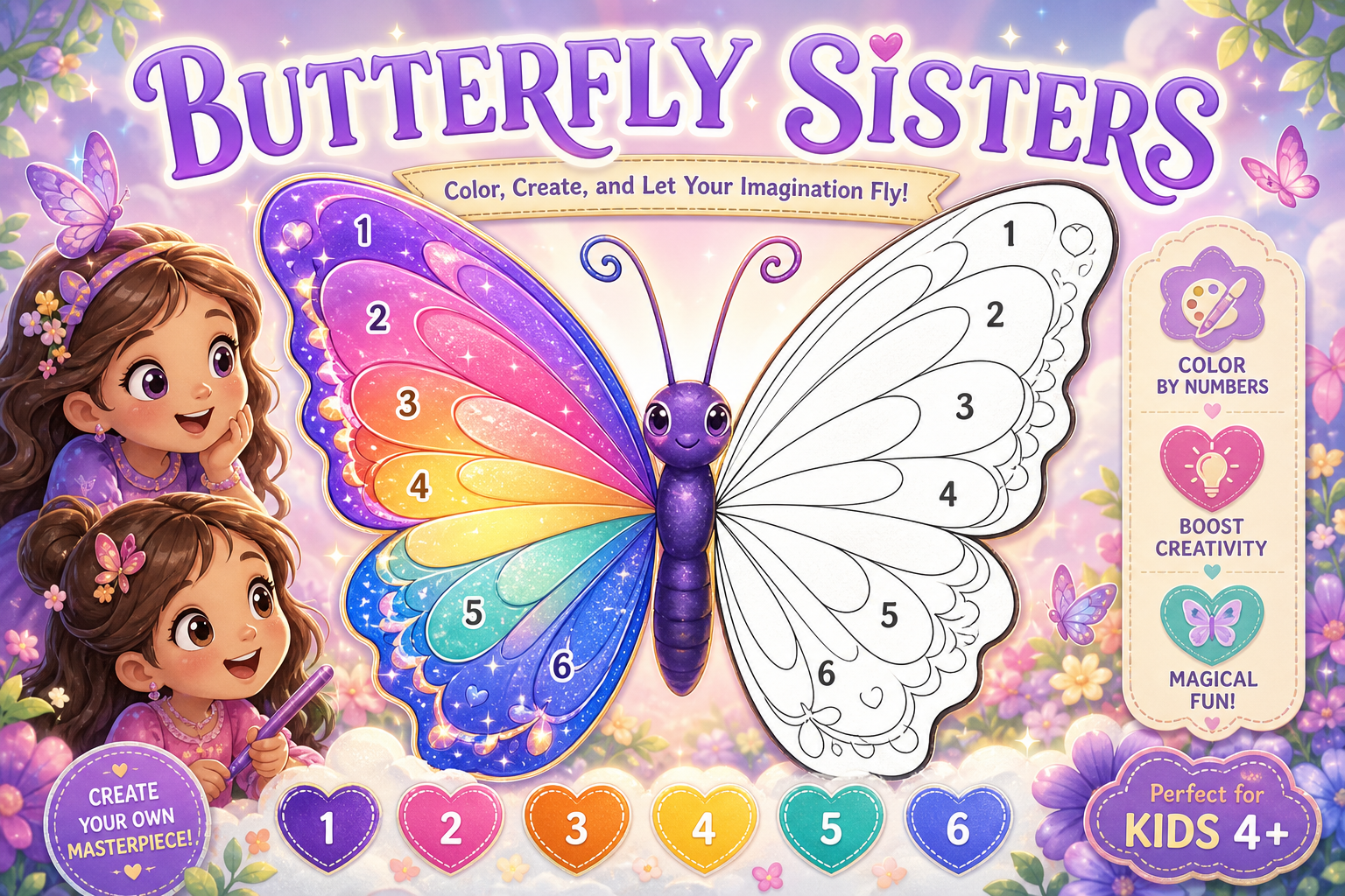 Butterfly Sisters Color Lab — Color & Create game